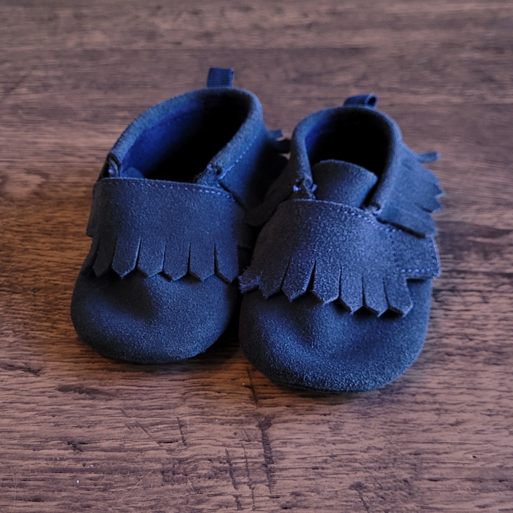 Wonder Nation Toddler Boys sz 3 Moccasin, Navy Blue